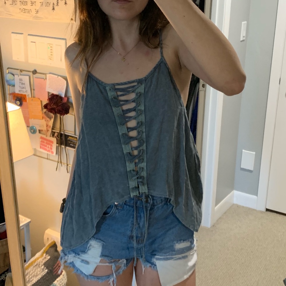 NWT Lace Up Tanktop